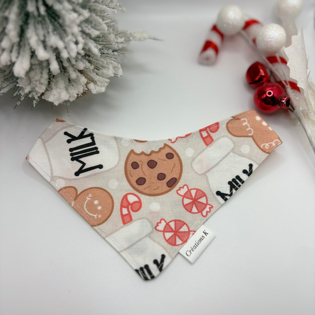 Foulard réversible Médium Biscuit + Carreauté rouge