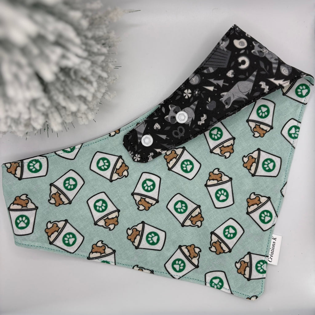 Foulard réversible XL Raton + Puppy café