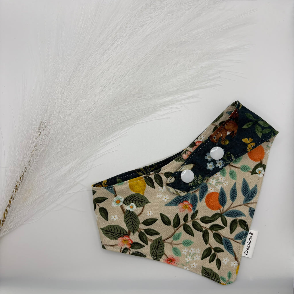 Foulard réversible Médium - Agrume + Nature