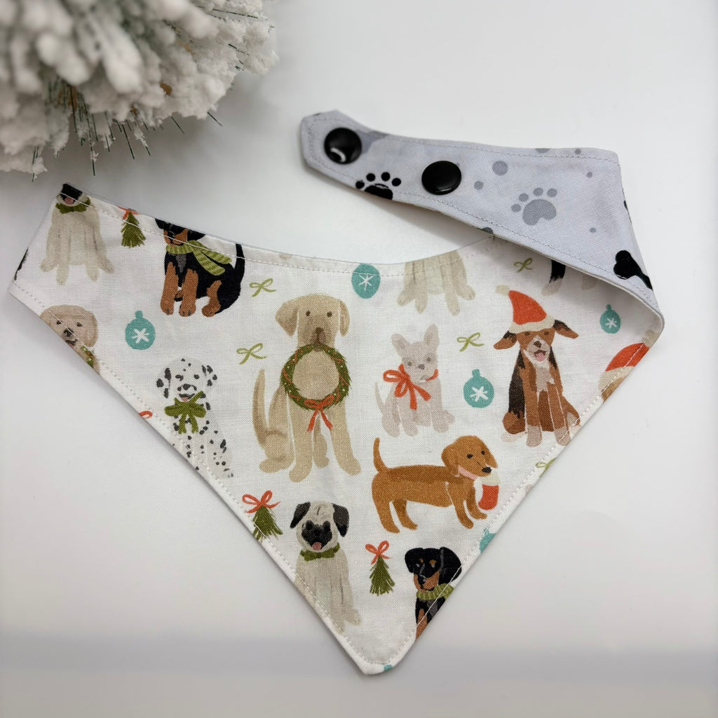 Foulard réversible Médium - Chien + Os