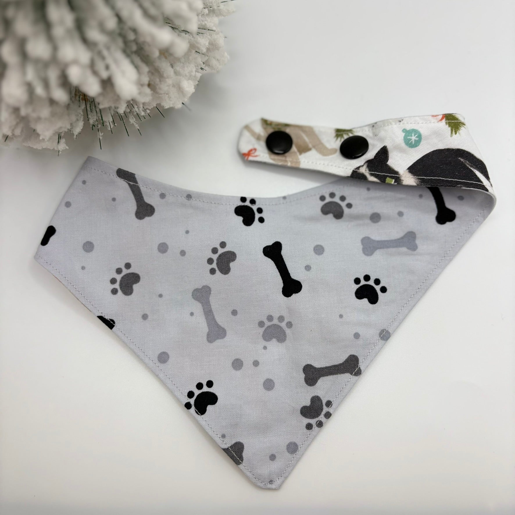 Foulard réversible Médium - Chien + Os