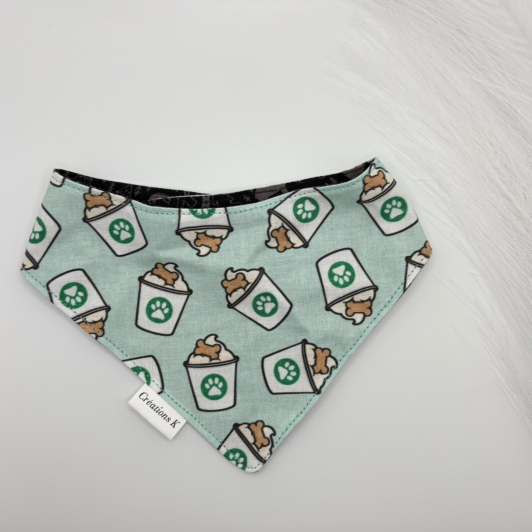 Foulard réversible Médium - Nature + Puppy café