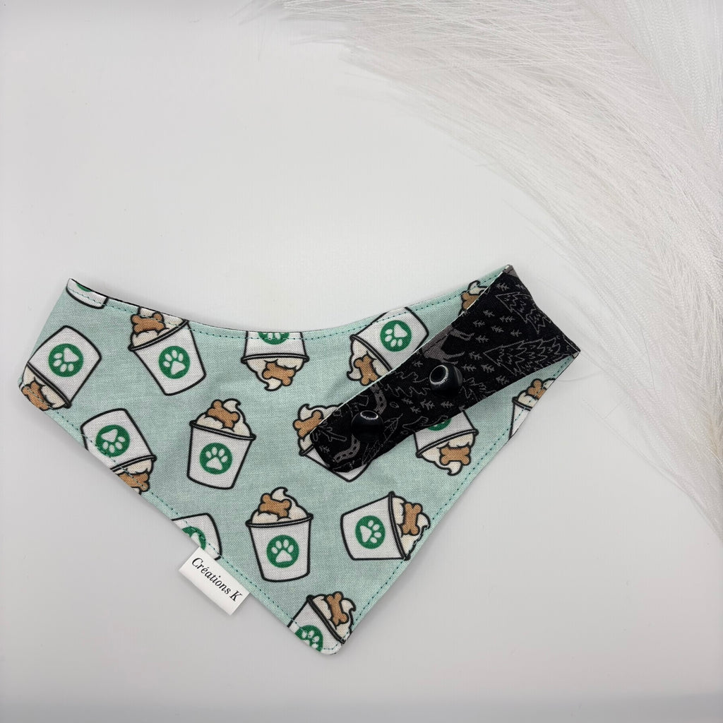 Foulard réversible Médium - Nature + Puppy café