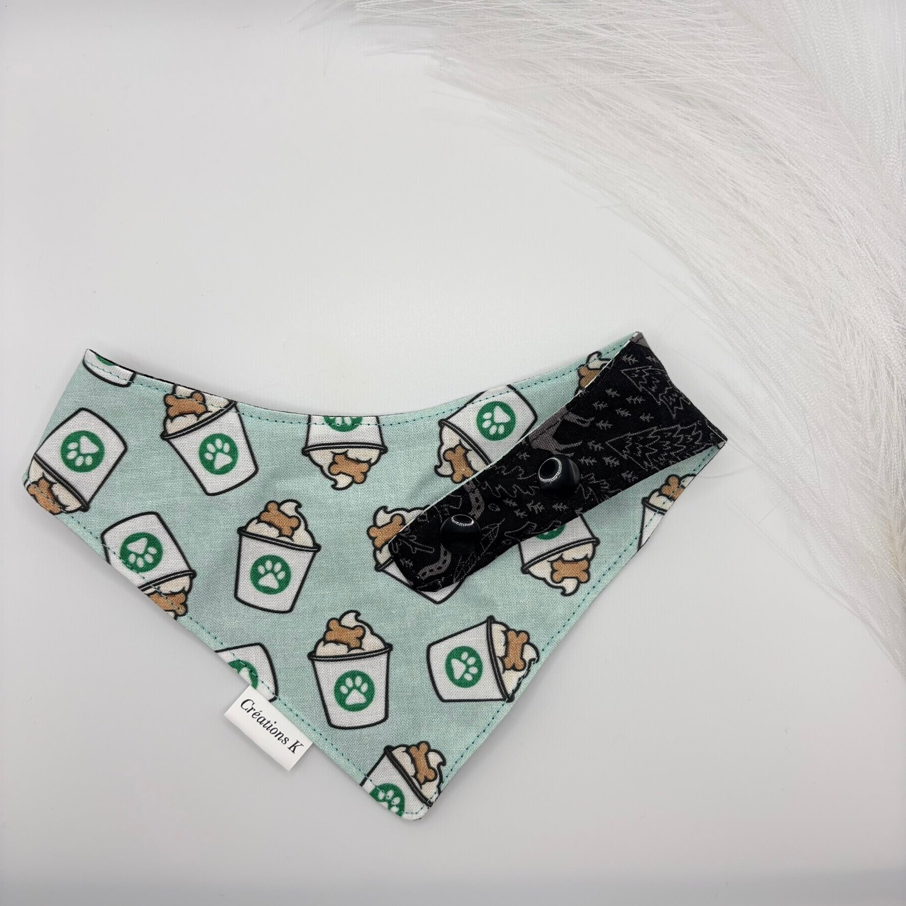 Foulard réversible Médium - Nature + Puppy café