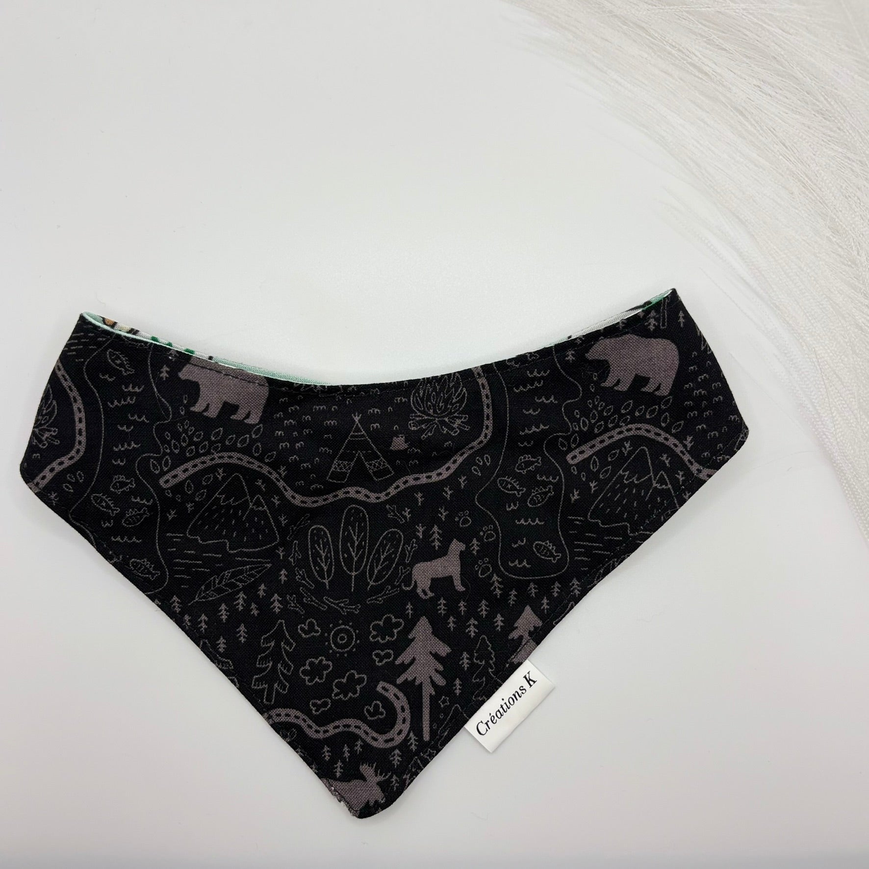 Foulard réversible Médium - Nature + Puppy café