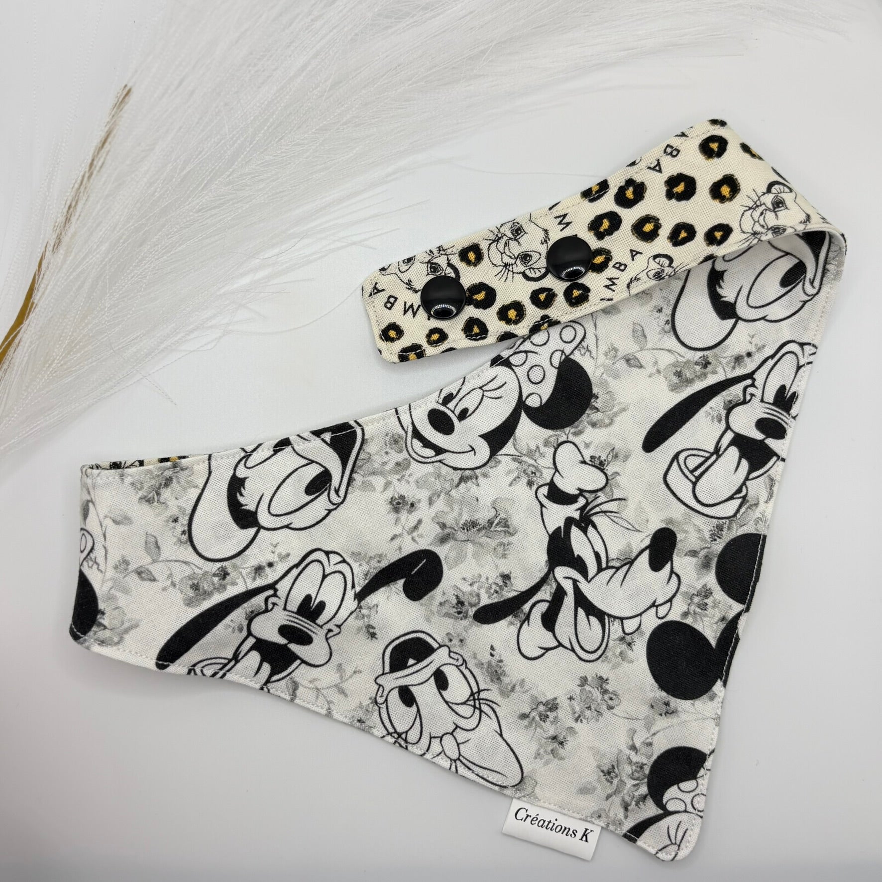 Foulard réversible Large - Simba + mickey