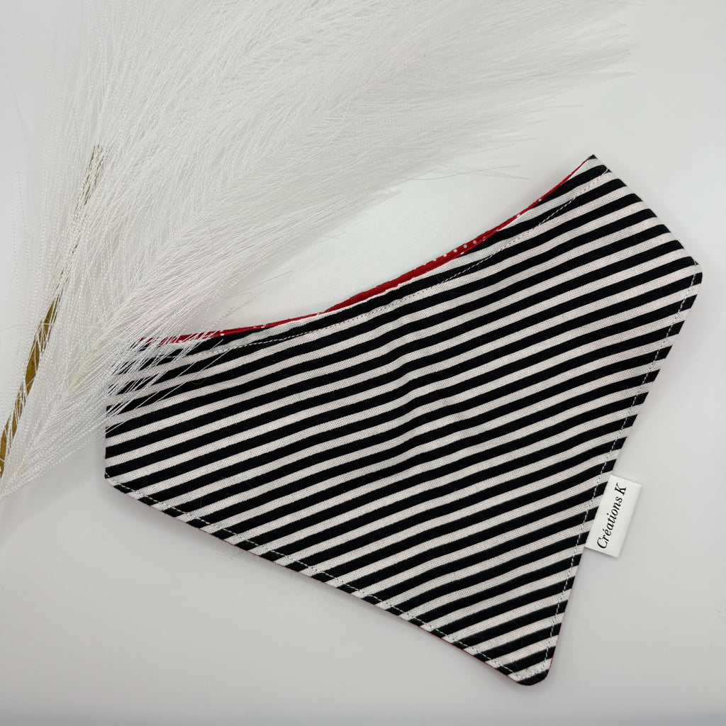 Foulard réversible Large - Pois + Ligné