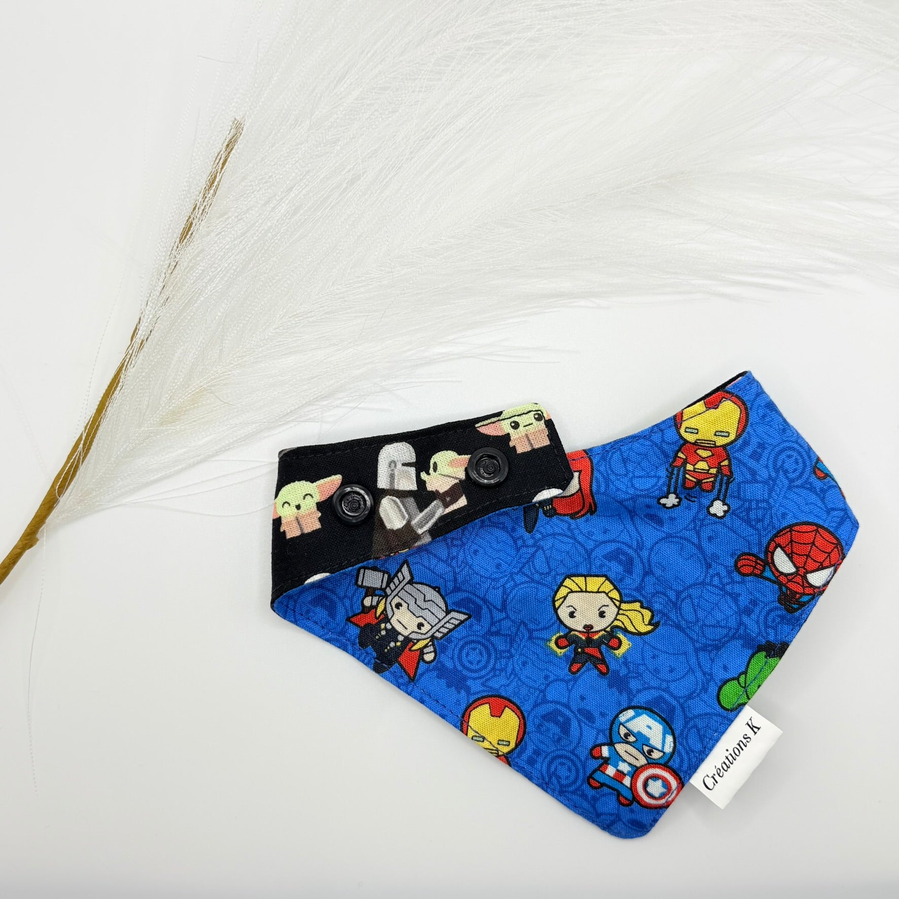 Foulard réversible XS - Marvel + BB yoda