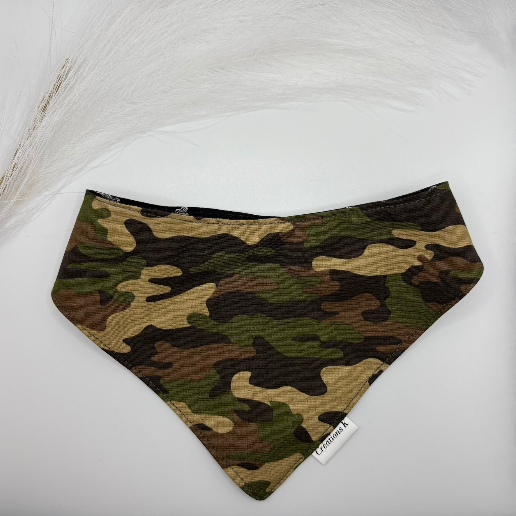 Foulard réversible Large - Militaire + Os