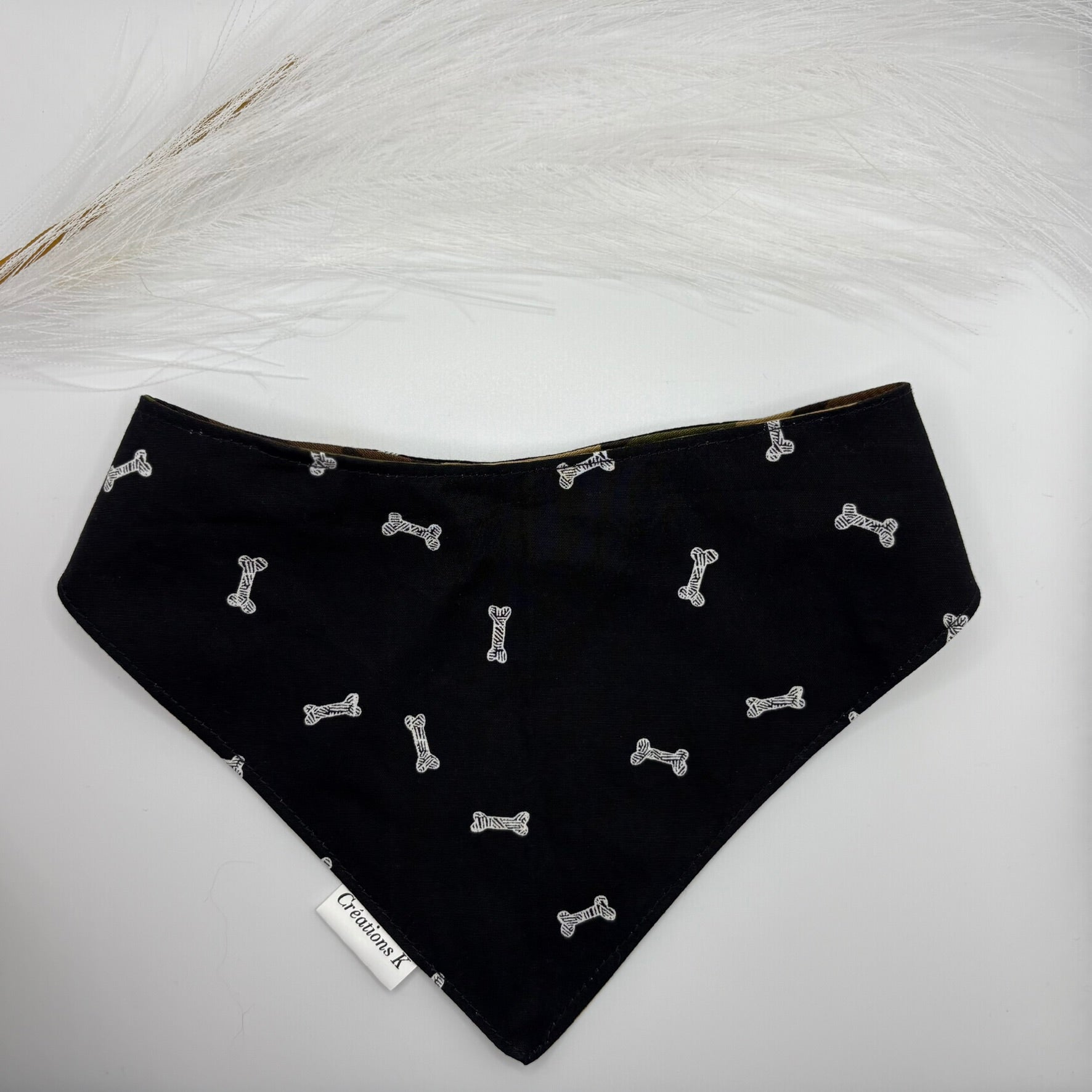 Foulard réversible Small - Panda + Os