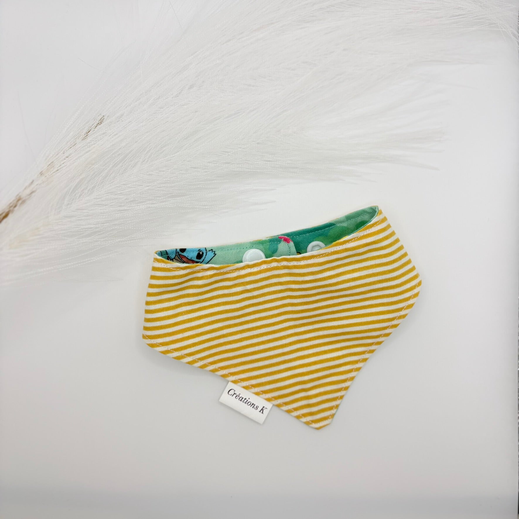 Foulard réversible XS - Pickachu + Ligné jaune
