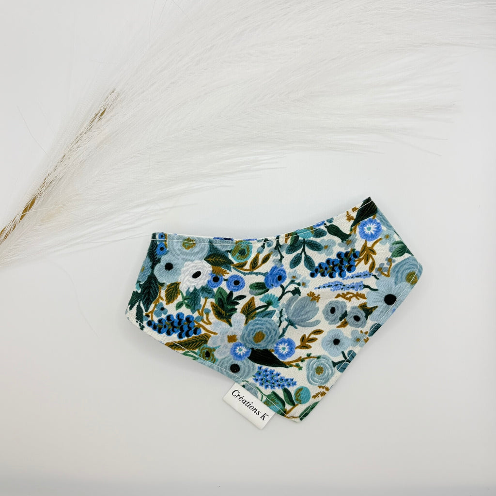 Foulard réversible XS - Fleur bleu