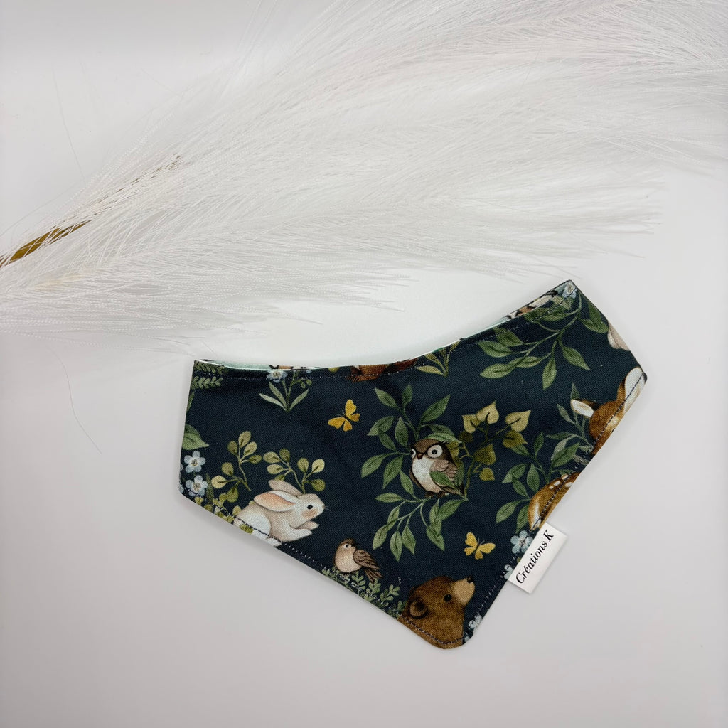 Foulard réversible Small - Puppy café + Animaux