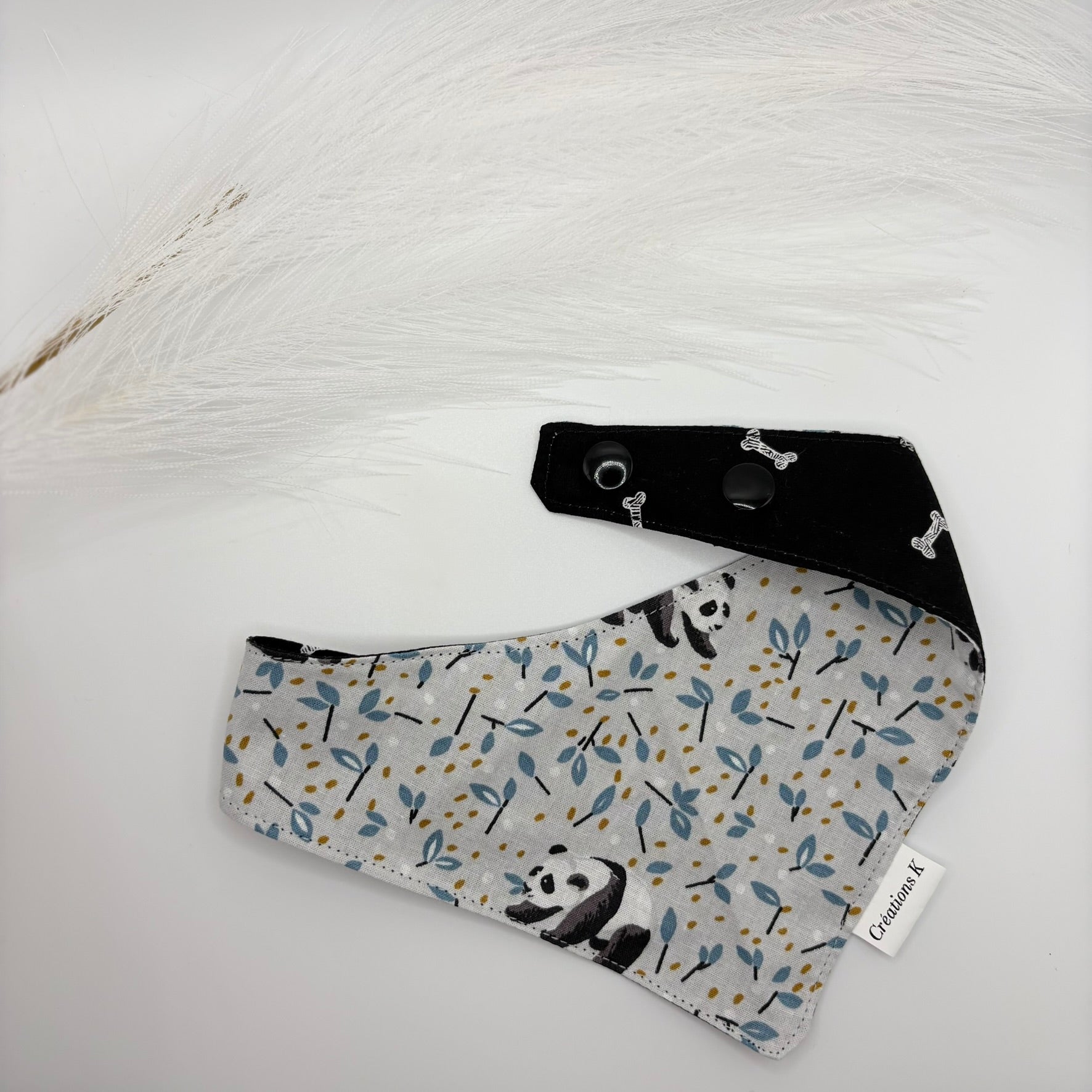 Foulard réversible Small - Panda + Os