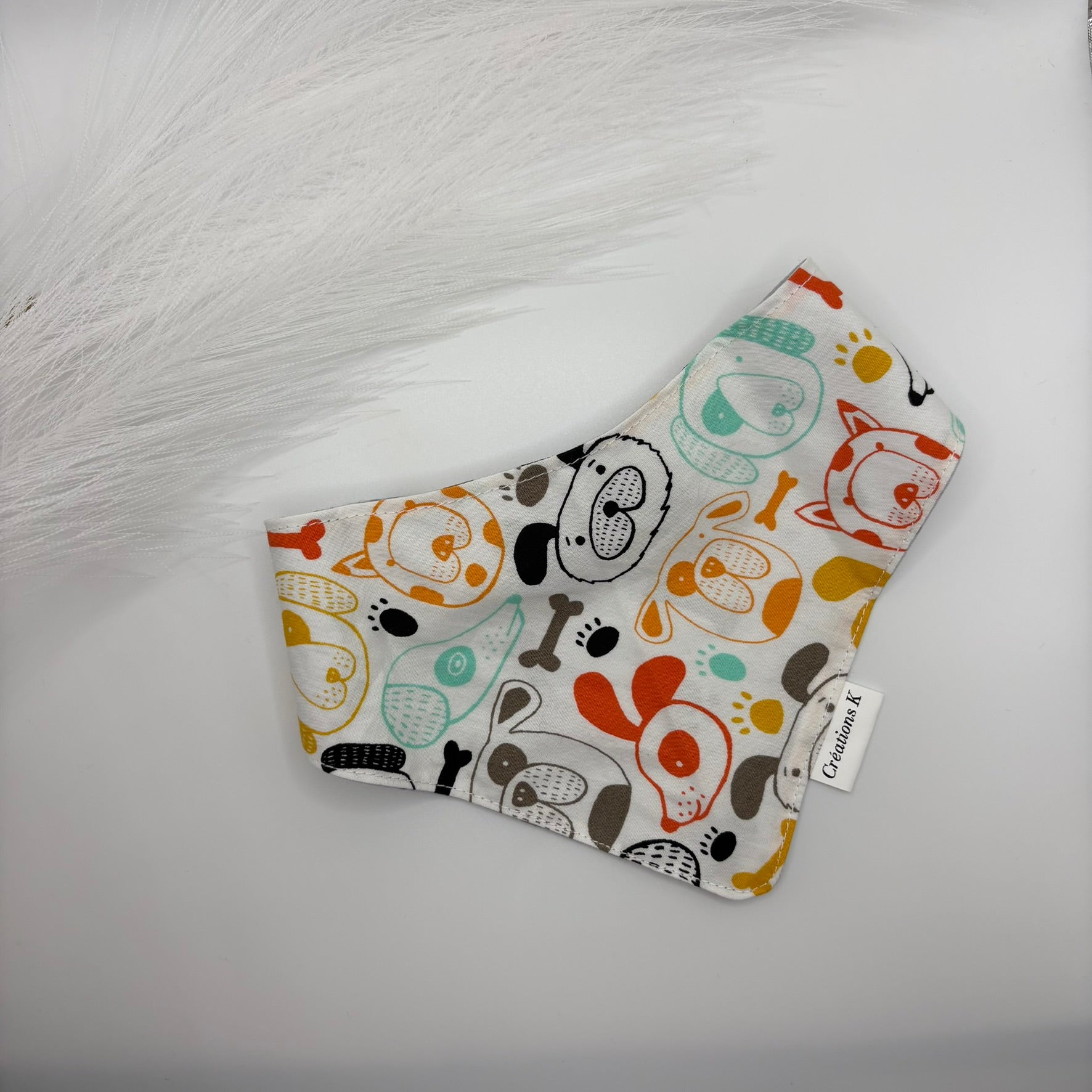 Foulard réversible Médium - Chien + Os