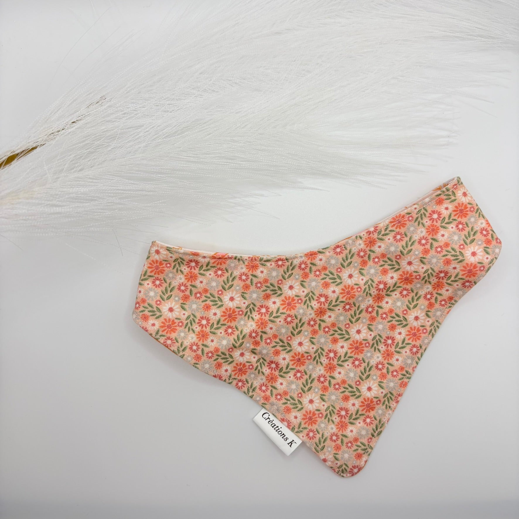 Foulard réversible Médium - Fleur rose + Jeep