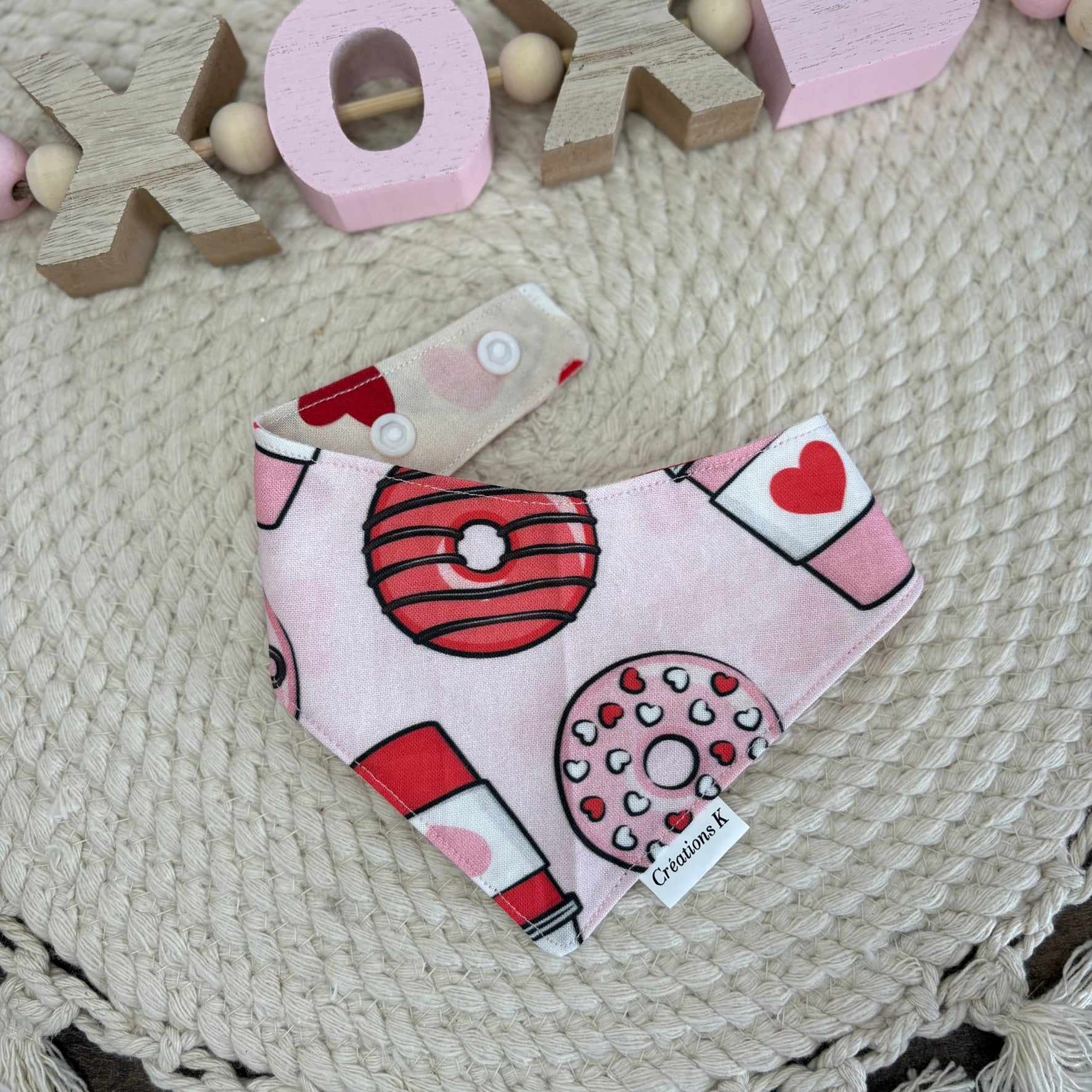 Foulard réversible - Café + Coeur