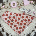 Foulard réversible - Fraise + Coeur